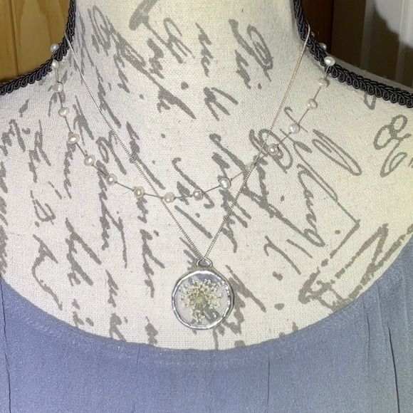 NWT Silver necklace with handmade pendant. OS - Picture 3 of 9